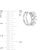 Thumbnail Image 2 of 018 Gauge Baguette Cubic Zirconia Scatter and Beaded Open Double Row Cartilage Cuff in Stainless Steel and Brass
