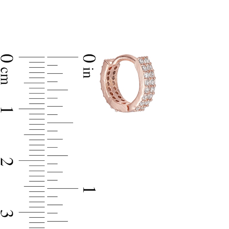 Main Image 2 of 018 Gauge Cubic Zirconia Double Row Cartilage Hoop Set in Stainless Steel and Brass with Rose IP