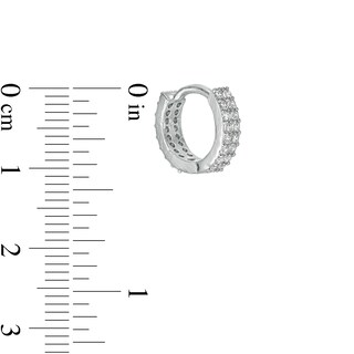 018 Gauge Cubic Zirconia Double Row Cartilage Hoop Set in Stainless Steel and Brass with Rose IP