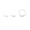 Thumbnail Image 0 of Semi-Solid Sterling Silver Crystal Bezel-Set Nose Stud and Hoop Three Piece Set - 22G