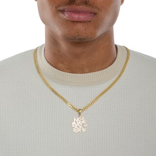 1/10 CT. T.W. Diamond "NO DAY$ OFF" Necklace Charm in 10K Gold