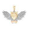 Thumbnail Image 1 of 1/10 CT. T.W. Diamond Open Winged Owl Necklace Charm in Sterling Silver with 14K Gold Plate
