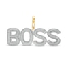 Thumbnail Image 0 of 1/6 CT. T.W. Diamond Large "BOSS" Necklace Charm in Sterling Silver with 14K Gold Plate