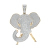 Thumbnail Image 0 of 1/2 CT. T.W. Diamond Elephant Head Necklace Charm in Sterling Silver with 14K Gold Plate