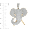 Thumbnail Image 1 of 1/2 CT. T.W. Diamond Elephant Head Necklace Charm in Sterling Silver with 14K Gold Plate