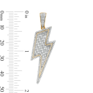1/4 CT. T.W. Diamond Lightning Bolt Necklace Charm in Sterling Silver with 14K Gold Plate