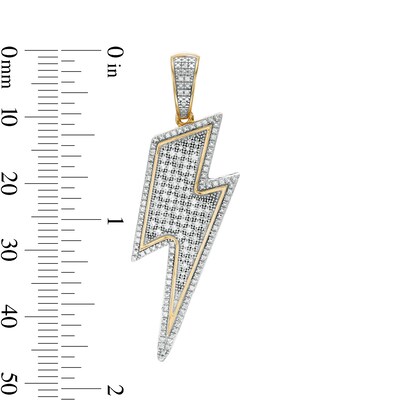 1/4 CT. T.W. Diamond Lightning Bolt Necklace Charm in Sterling Silver with 14K Gold Plate