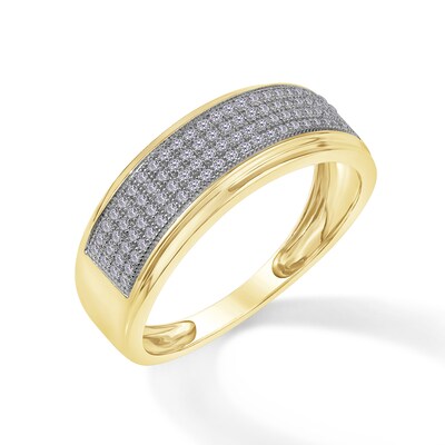 1/3 CT. T.W. Diamond Multi-Row Stepped Edge Band in 10K Gold