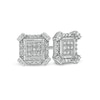 Thumbnail Image 1 of 1/6 CT. T.W. Square Composite Diamond Frame Art Deco Stud Earrings in Sterling Silver