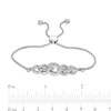 Thumbnail Image 1 of 1/6 CT. T.W. Diamond Graduated Open Flame Bolo Bracelet in Sterling Silver - 10"