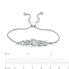 1/6 CT. T.W. Diamond Graduated Open Flame Bolo Bracelet in Sterling Silver - 10"