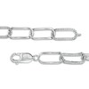 Thumbnail Image 2 of 1/4 CT. T.W. Diamond Paper Clip Link Bracelet in Sterling Silver - 7.25"