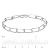 Thumbnail Image 3 of 1/4 CT. T.W. Diamond Paper Clip Link Bracelet in Sterling Silver - 7.25"