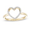 1/20 CT. T.W. Diamond Heart Outline Ring in Sterling Silver with 14K Gold Plate
