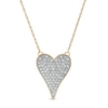 Thumbnail Image 1 of 1/10 CT. T.W. Composite Diamond Elongated Heart Necklace in Sterling Silver with 14K Gold Plate