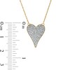 Thumbnail Image 2 of 1/10 CT. T.W. Composite Diamond Elongated Heart Necklace in Sterling Silver with 14K Gold Plate