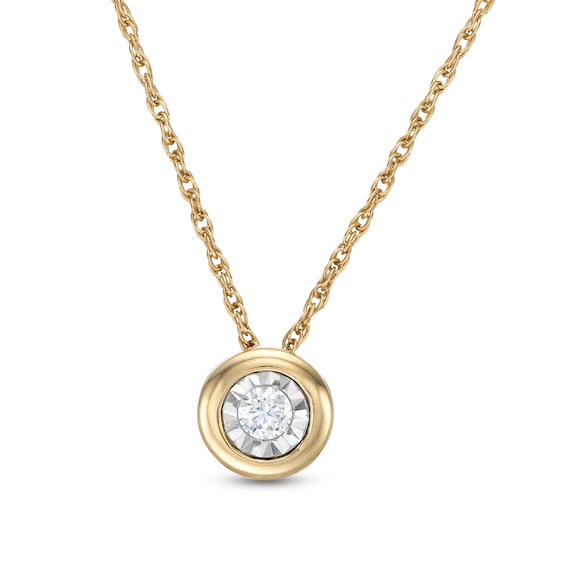 1/15 CT. Diamond Solitaire Pendant in 10K Gold