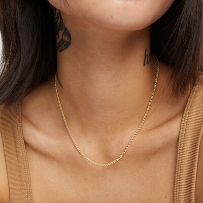 10K Semi-Solid Gold Cuban Curb Chain