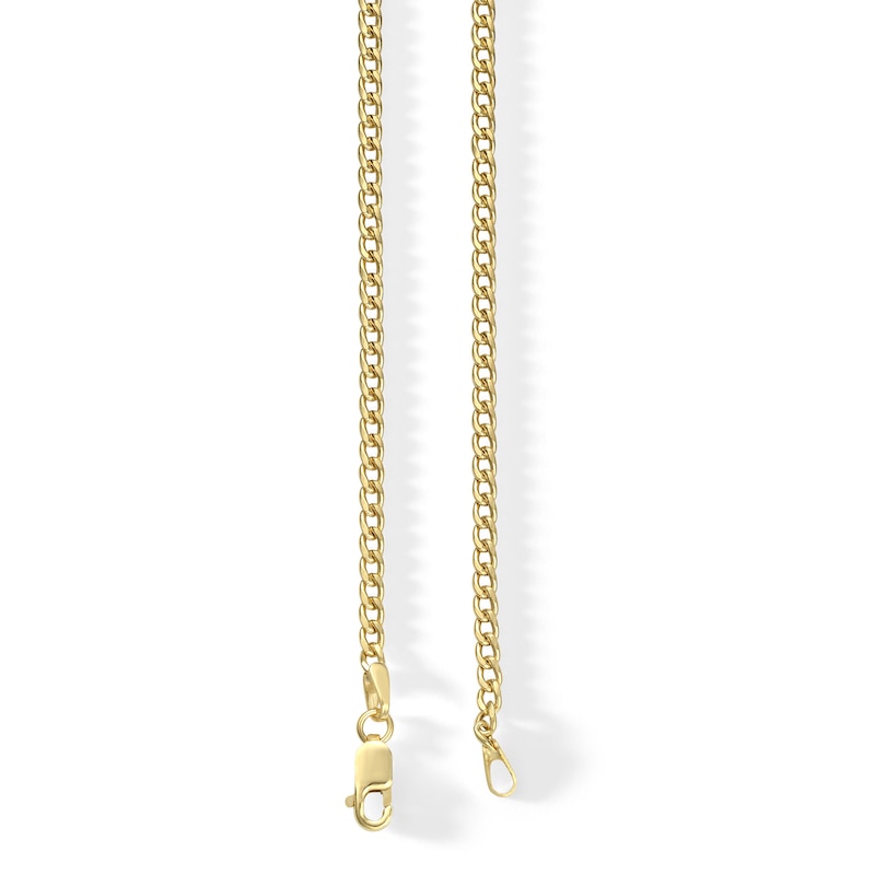060 Gauge Cuban Curb Chain Necklace in 10K Semi-Solid Gold - 16"