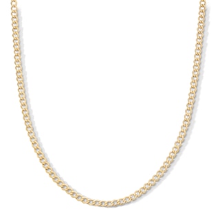 10K Semi-Solid Gold Miami Curb Chain Made in Italy