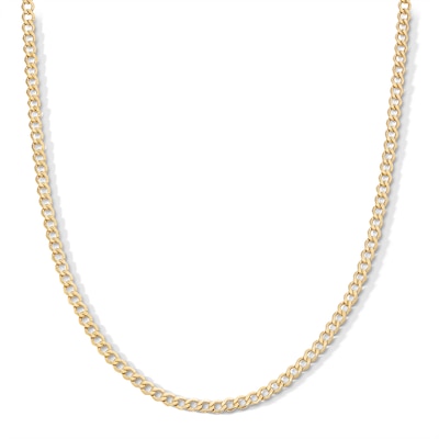 10K Semi-Solid Gold Miami Curb Chain Made in Italy