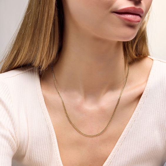 10K Semi-Solid Gold Miami Curb Chain Made in Italy