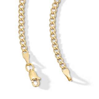10K Semi-Solid Gold Miami Curb Chain Made in Italy