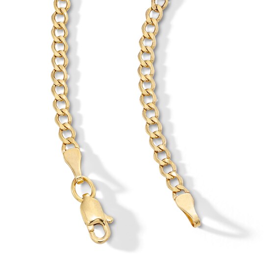 10K Semi-Solid Gold Miami Curb Chain Made in Italy
