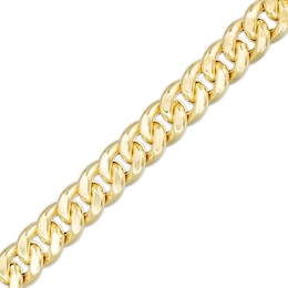 Made in Italy Reversible 7mm Curb Chain in 10K Hollow Gold – 8.5&quot;