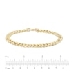 Thumbnail Image 2 of Made in Italy Reversible 7mm Curb Chain in 10K Hollow Gold – 8.5"