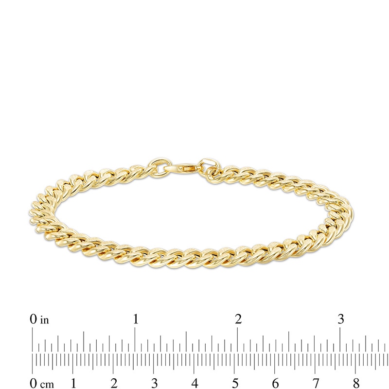 Made in Italy Reversible 7mm Curb Chain in 10K Hollow Gold – 8.5"