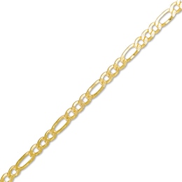 100 Gauge Figaro Chain Bracelet in 10K Hollow Gold - 8.5&quot;