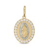 Thumbnail Image 1 of Cubic Zirconia Frame Our Lady of Guadalupe Oval Two-Tone Necklace Charm in 10K Solid Gold