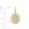 Thumbnail Image 2 of Cubic Zirconia Frame Our Lady of Guadalupe Oval Two-Tone Necklace Charm in 10K Solid Gold