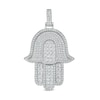 Thumbnail Image 0 of Cubic Zirconia Pavé Hamsa Necklace Charm in Solid Sterling Silver