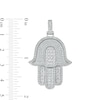 Thumbnail Image 1 of Cubic Zirconia Pavé Hamsa Necklace Charm in Solid Sterling Silver