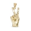 Thumbnail Image 1 of Diamond-Cut Peace Hand Sign Necklace Charm in 10K Solid Gold