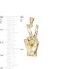 Thumbnail Image 1 of Diamond-Cut Peace Hand Sign Necklace Charm in 10K Solid Gold