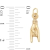 Thumbnail Image 3 of Mano Cornuto Italian Good Luck Hand Sign Necklace Charm in 10K Stamp Hollow Gold