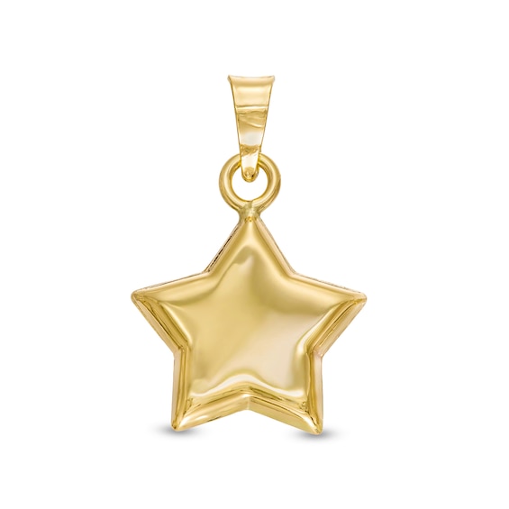 Puff Star Necklace Charm in 10K Stamp Hollow Gold