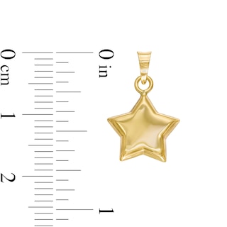 Puff Star Necklace Charm in 10K Stamp Hollow Gold