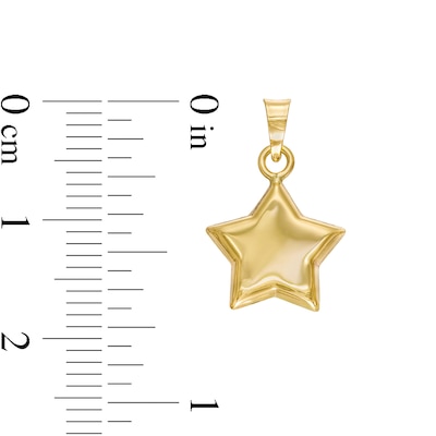 Puff Star Necklace Charm in 10K Stamp Hollow Gold