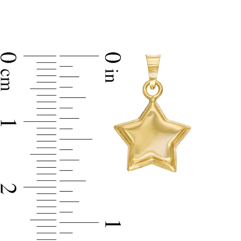 Puff Star Necklace Charm in 10K Stamp Hollow Gold