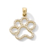 Thumbnail Image 0 of Cubic Zirconia Paw Print Outline Necklace Charm in 10K Solid Gold