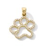 Thumbnail Image 0 of Cubic Zirconia Paw Print Outline Necklace Charm in 10K Solid Gold