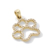 Thumbnail Image 2 of Cubic Zirconia Paw Print Outline Necklace Charm in 10K Solid Gold