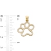 Thumbnail Image 3 of Cubic Zirconia Paw Print Outline Necklace Charm in 10K Solid Gold
