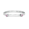 Thumbnail Image 1 of Child's 4mm Heart-Shaped Pink Cubic Zirconia Flexible Bangle in Sterling Silver - 2"
