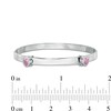 Thumbnail Image 2 of Child's 4mm Heart-Shaped Pink Cubic Zirconia Flexible Bangle in Sterling Silver - 2"