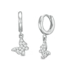 Thumbnail Image 1 of Child's Cubic Zirconia Butterfly Drop Earrings in Sterling Silver